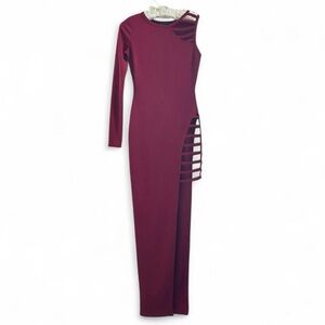 NWOT Symphony Asymmetrical Burgundy Dress